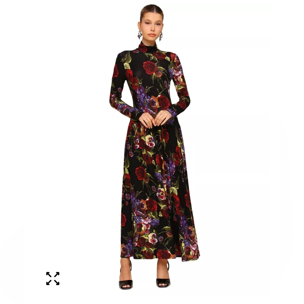 NWT Avec Les Filles Long-Sleeve Mock -Neck Anthropologie Portofino Rose Dress 14 - Picture 2 of 8